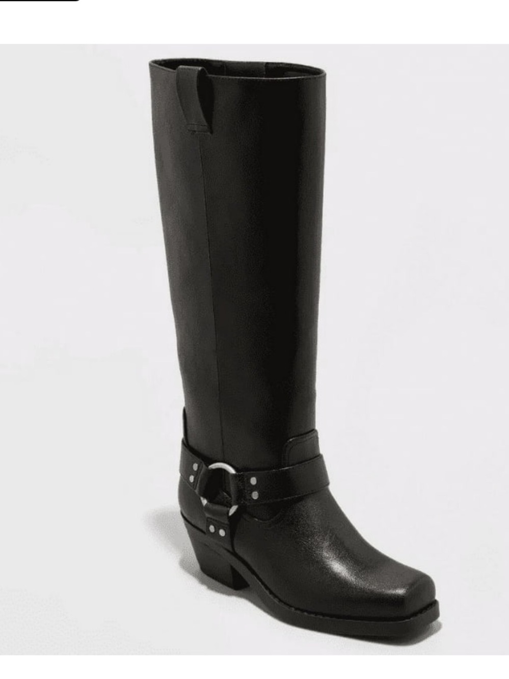 Oakley Black Leather Mid-Calf Heeled Riding Boots